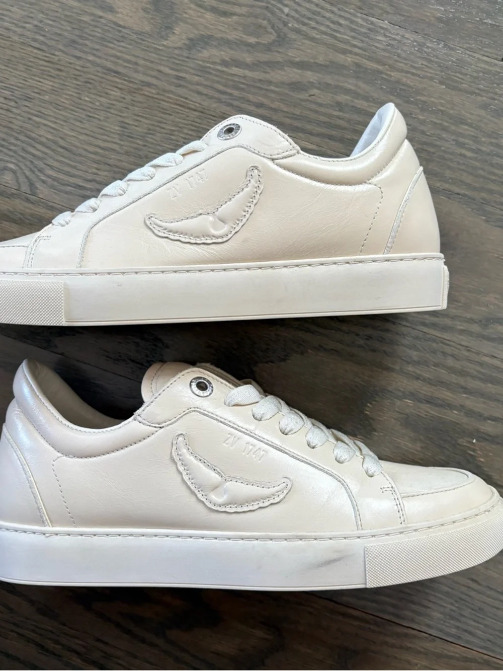 NWT ZADIG & VOLTAIRE 100% cow leather low-top fly on sneakers - Picture 8 of 14